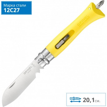 Нож OPINEL №09 DIY, нержавеющая сталь, сменные биты, желтый 001804 Нож OPINEL №09 DIY, нержавеющая сталь, сменные биты, желтый 001804