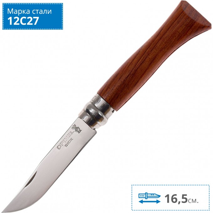 Нож OPINEL №6, нержавеющая сталь, рукоять дерево бубинга 226066