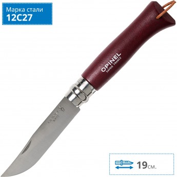 Нож OPINEL №8 TREKKING, нержавеющая сталь, бордовый 002213 Нож OPINEL №8 TREKKING, нержавеющая сталь, бордовый 002213