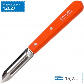 Нож для чистки овощей OPINEL №115, деревянная рукоять, нержавеющая сталь, красный, блистер, 001931 Нож для чистки овощей OPINEL №115, деревянная рукоять, нержавеющая сталь, красный, блистер, 001931