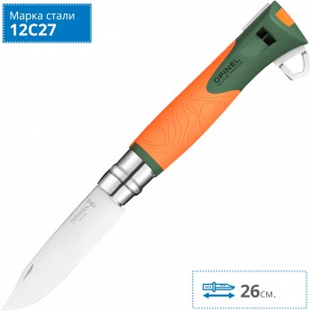 Нож OPINEL №12 EXPLORE, хаки, блистер 002143 Нож OPINEL №12 EXPLORE, хаки, блистер 002143