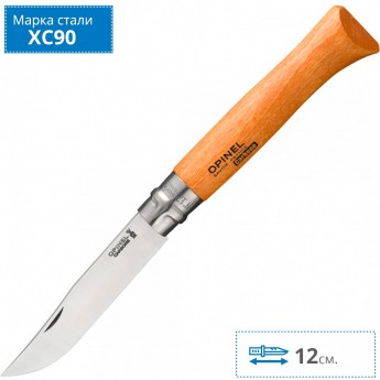 Нож OPINEL №12, углеродистая сталь, рукоять из дерева бука, блистер 001256 Нож OPINEL №12, углеродистая сталь, рукоять из дерева бука, блистер 001256